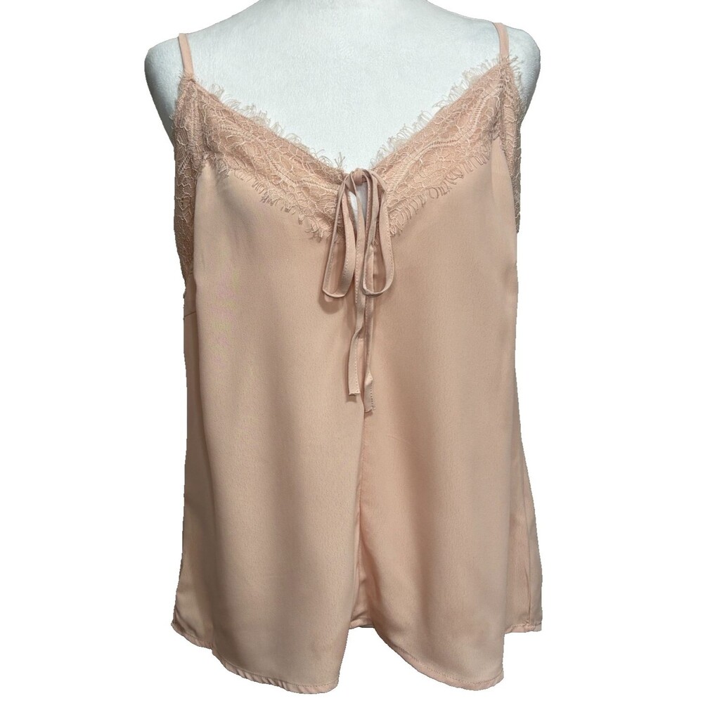 Julia Silky‎ Lace Trim Camisole Top Womens L Pink Coquette Y2K Fairy NWT Gift
